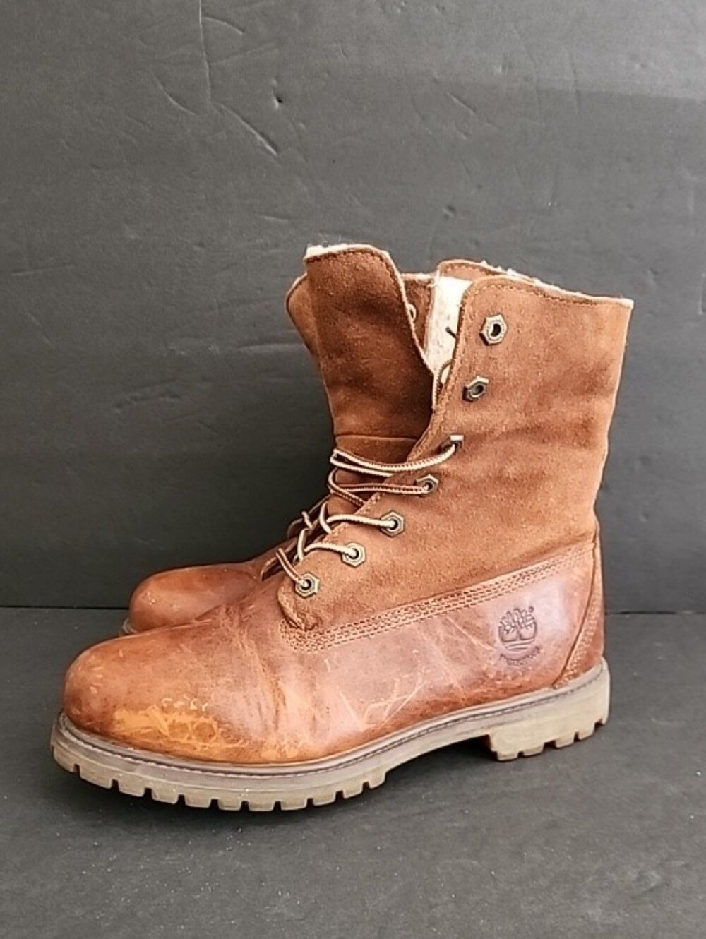 Timberland Womens Teddy Fleece Fold Down Boots Size 7